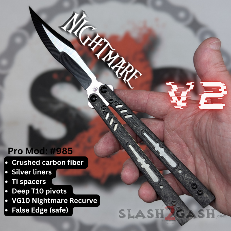 S2G FrankenREP Balisong clone TITANIUM Butterfly Knife - V2 (Carbon Fiber) Knife-Balisong - Tophatter Daily Deals