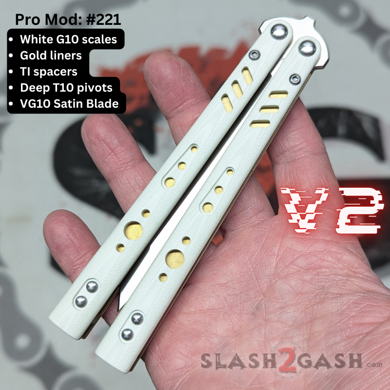 S2G FrankenREP V2 Balisong BUILD-A-KNIFE - (part 2 of 5) liners Set of (4) Titanium liners ONLY - Gold Knife-Balisong - Tophatter Daily Deals