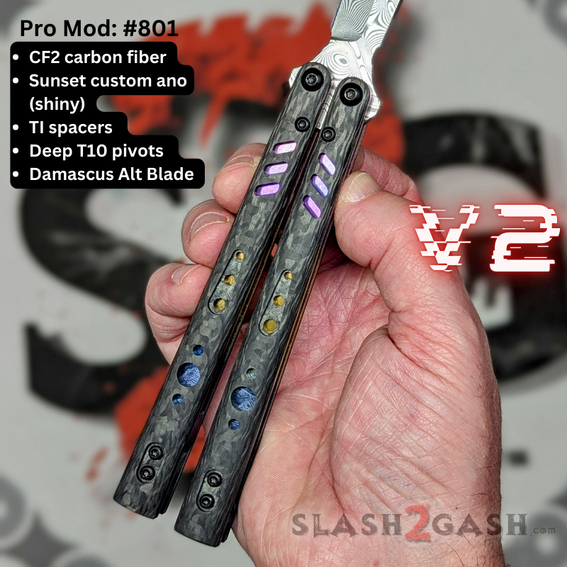 S2G FrankenREP Balisong clone TITANIUM Butterfly Knife - V2 (Carbon Fiber) Knife-Balisong - Tophatter Daily Deals