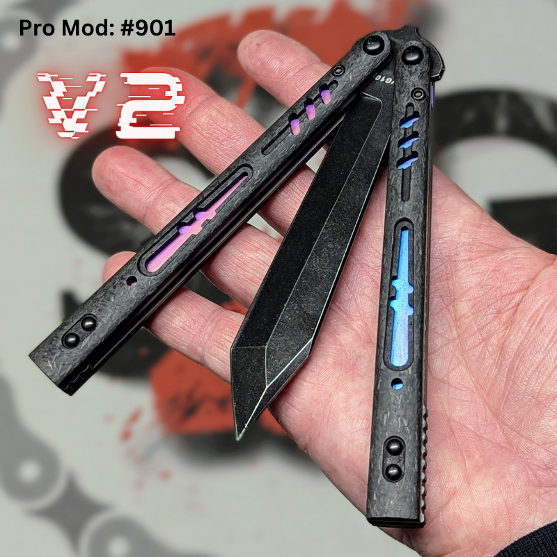S2G FrankenREP Balisong clone TITANIUM Butterfly Knife - V2 (Carbon Fiber) Knife-Balisong - Tophatter Daily Deals