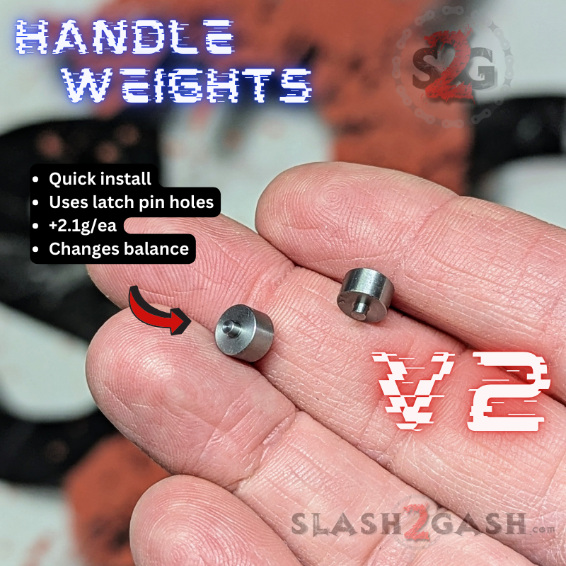S2G FrankenREP Balisong clone TITANIUM Butterfly Knife - V2 (Carbon Fiber) Handle weights Mod (2 pcs, uses holes for latch pin) NOT compatible with channel spacers Knife-Balisong - Tophatter Daily Deals