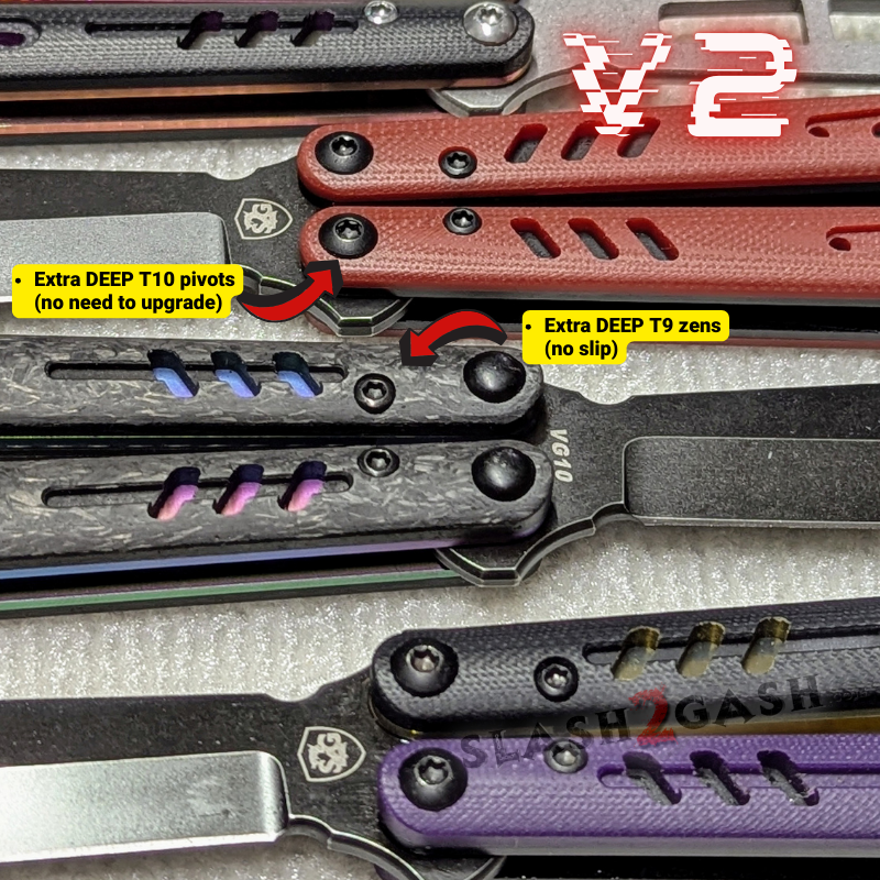 S2G FrankenREP Balisong clone TITANIUM Butterfly Knife - V2 (Carbon Fiber) Knife-Balisong - Tophatter Daily Deals