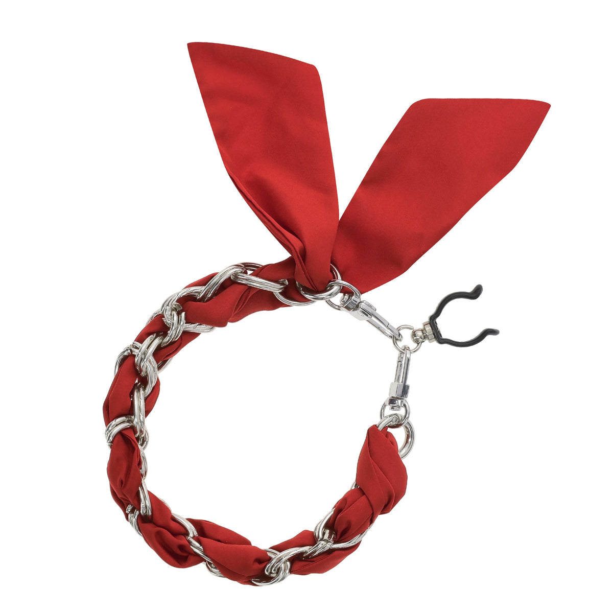 Silver Chain Wrist Strap - Luxury Red Silk Satin Scarf for 16mm-18mm canes Upsell - Tophatter Daily Deals