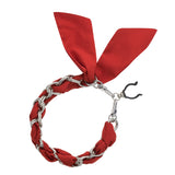 Silver Chain Wrist Strap - Luxury Red Silk Satin Scarf for 16mm-18mm canes Upsell - Tophatter Daily Deals