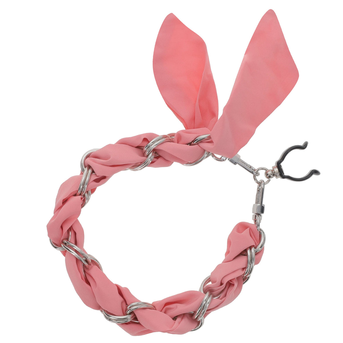 FashionStix Luxury Rose Silk Satin scarf with Chain Wrist Strap with Clip Holder Smaller Size (16mm-18mm Size) Accessories - Tophatter Daily Deals