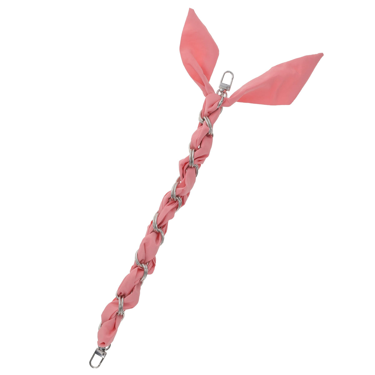 FashionStix Luxury Rose Silk Satin scarf with Chain Wrist Strap with Clip Holder Accessories - Tophatter Daily Deals