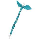 Silver Chain Wrist Strap - Luxury Turquoise Silk Satin Scarf for 18-25mm canes Upsell - Tophatter Daily Deals