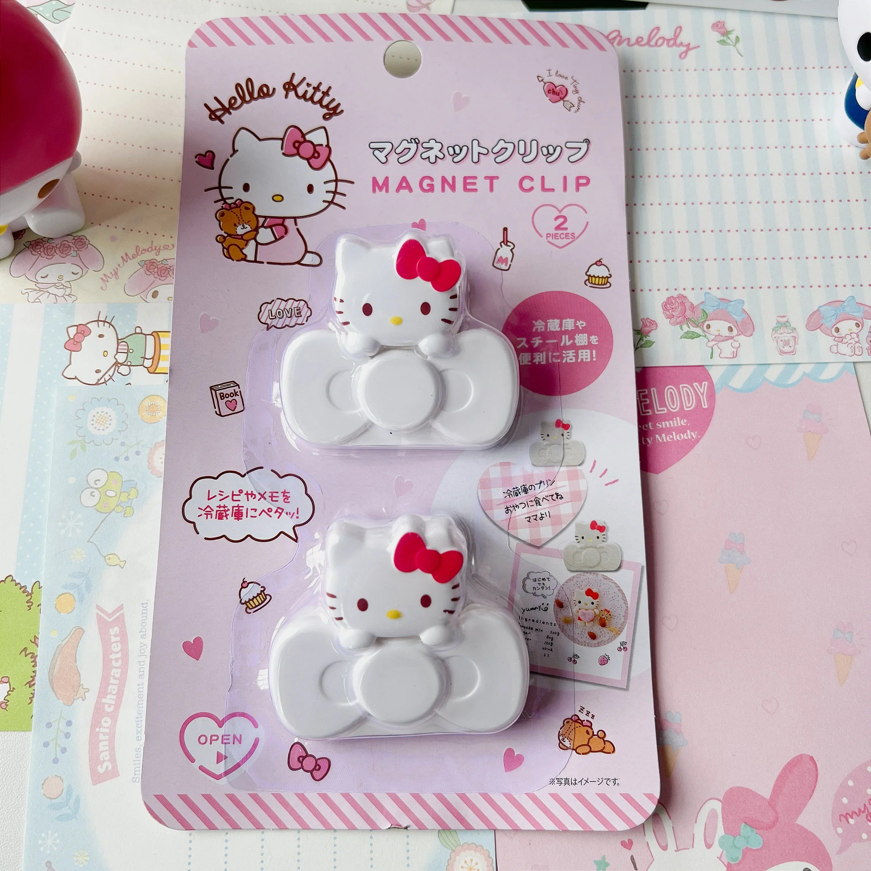 My Melody Magnetic Clip Refrigerator Magnet Pink Hello Kitty A Animals - Tophatter Daily Deals