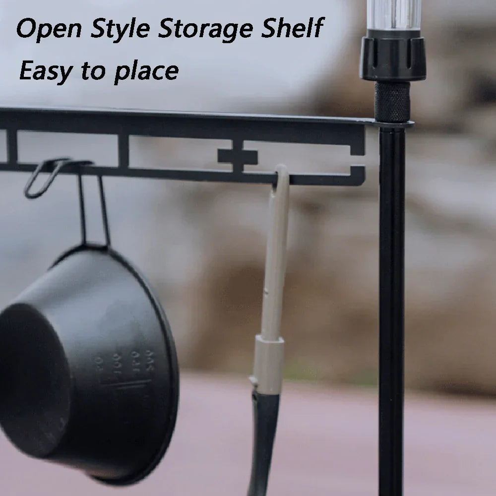 Camping Storage Detachable Organizer Rack Black Camp Furniture - Tophatter Daily Deals