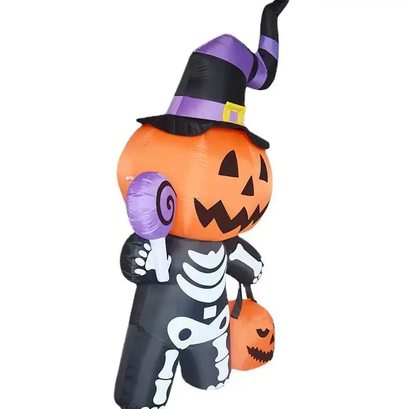 Halloween Inflatable 6ft Pumpkin Skull Yard Decor 2025 - Tophatter Daily Deals