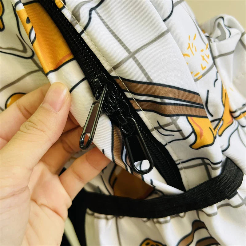 Sanrio Gudetama White Backpack Rucksack Schoolbags Travel Lazy Egg Food - Tophatter Daily Deals