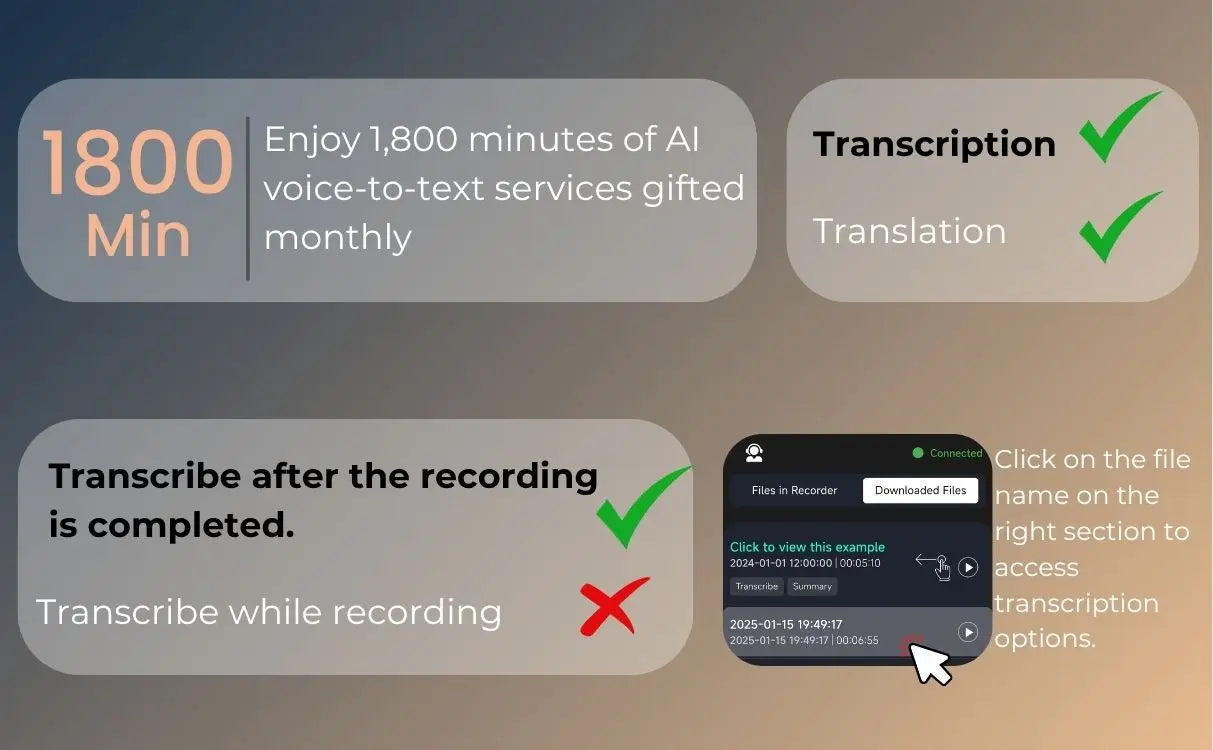 AI Voice Recorder 64GB Aluminum Dictaphone Transcribe - Tophatter Daily Deals
