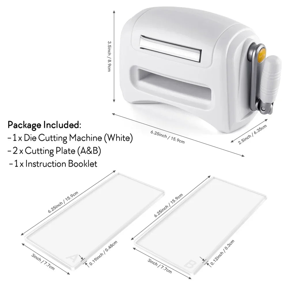 Die Cutting Machine Mini Manual Hand Crank Craft Tool White Color - Tophatter Daily Deals