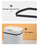 Smart Sensor Trash Can Rectangular Kitchen Bathroom - Tophatter Daily Deals