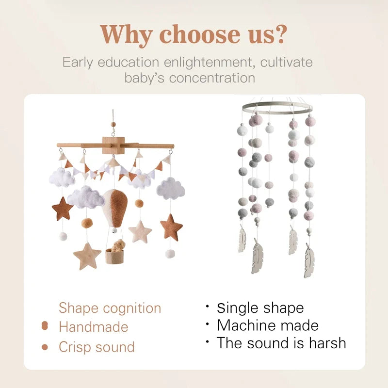 Hot Air Balloon Crib Mobile Newborn Sensory Toys Soothing - Tophatter Daily Deals