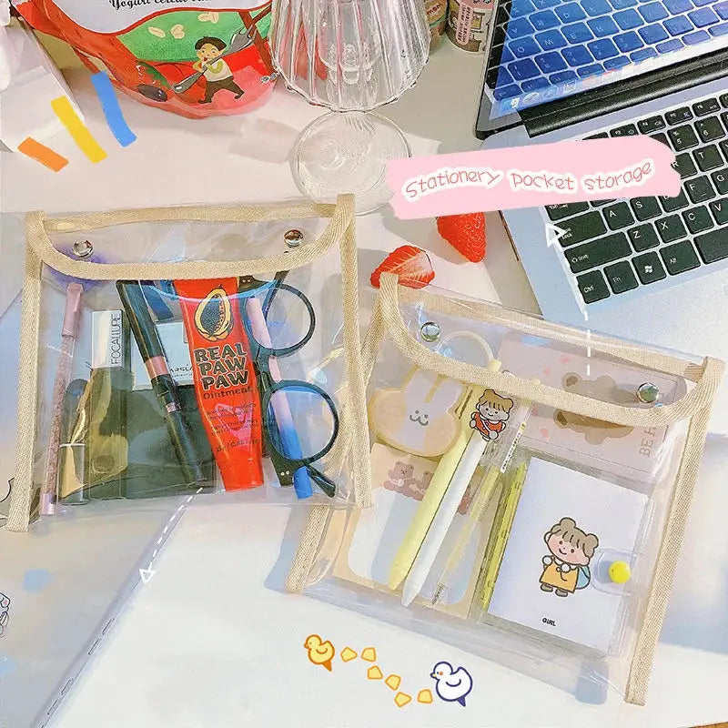 Transparent Document Wallet Bears Kawaii Travel Bag Cosmetics Makeup - Tophatter Daily Deals