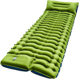 Inflatable Sleeping Pad Built-In Pillow Compact Green Camping & Hiking - Tophatter Daily Deals