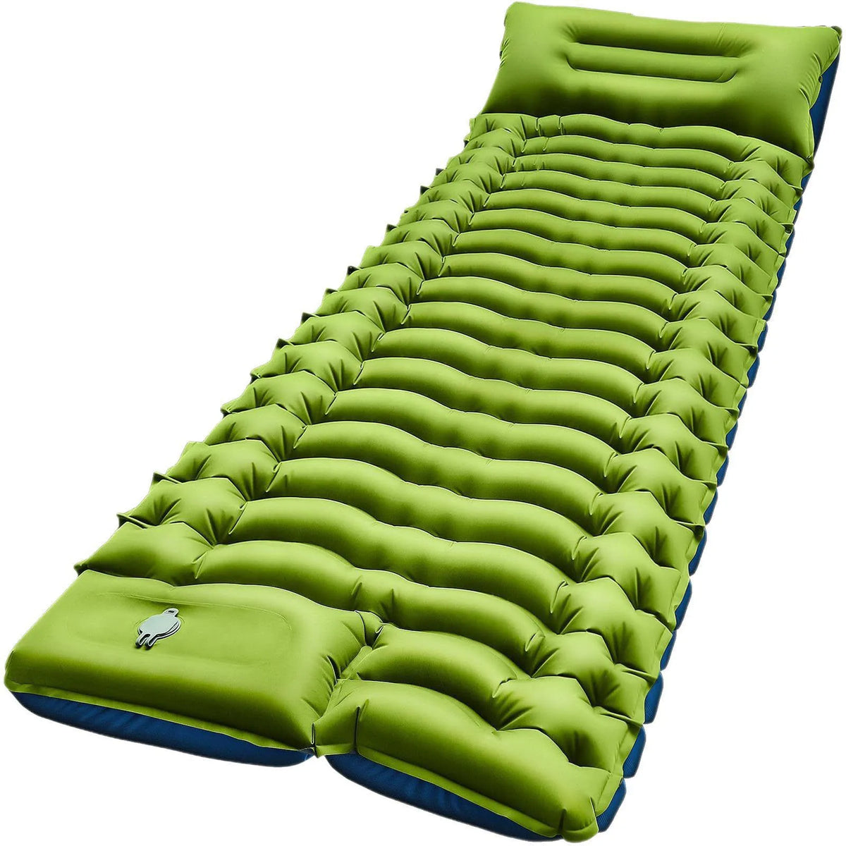 Inflatable Sleeping Pad Built-In Pillow Compact Green Camping & Hiking - Tophatter Daily Deals