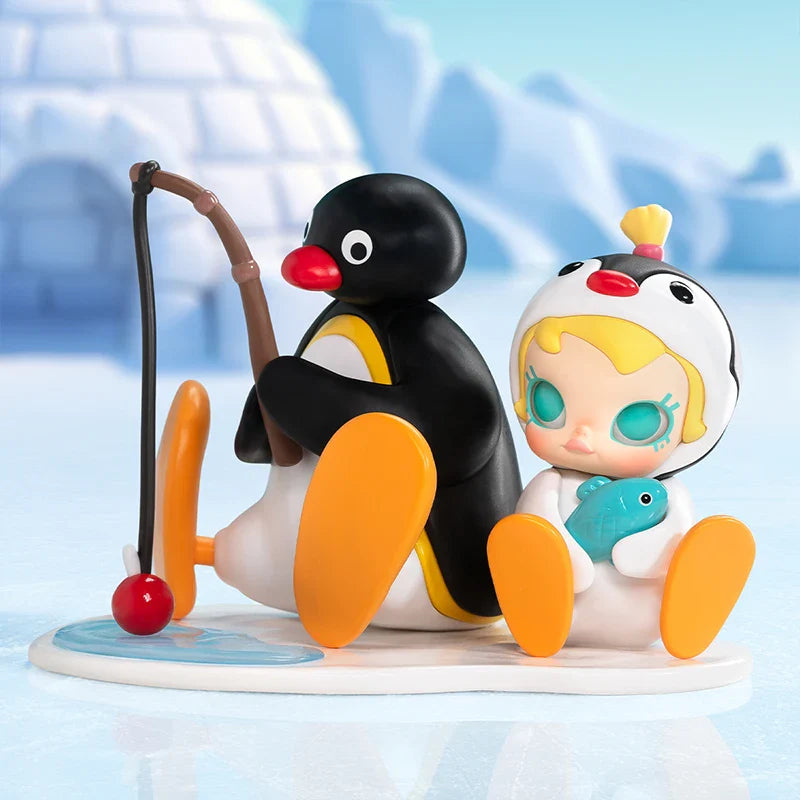 Genuine Pop Mart Baby Molly × Pingu Fishing Time Figure Animals - Tophatter Daily Deals