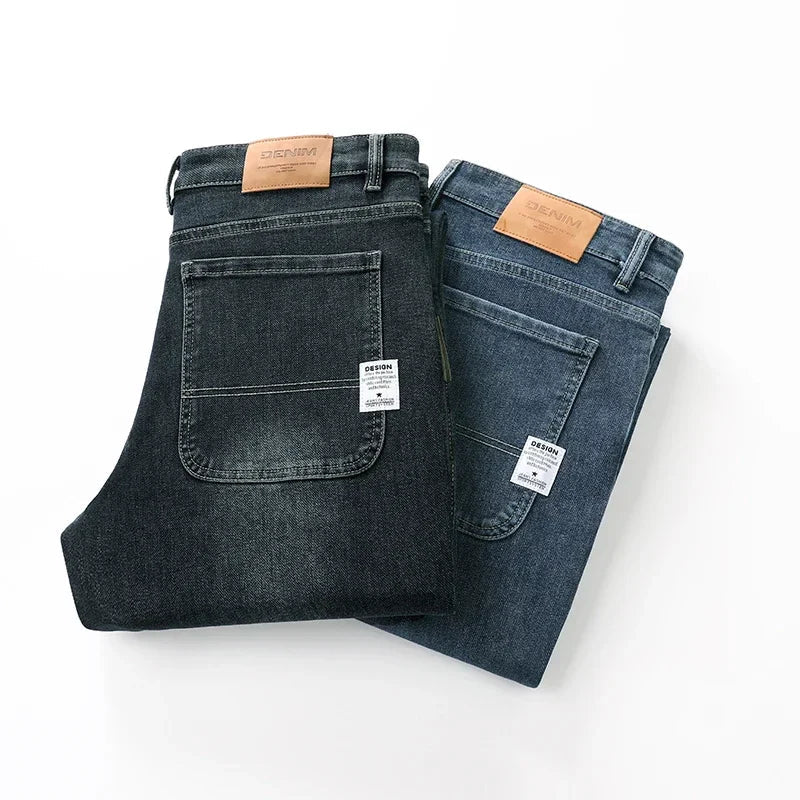Stretchy Men’s Jeans - Wide Leg, Cotton, Business Casual - Tophatter Daily Deals