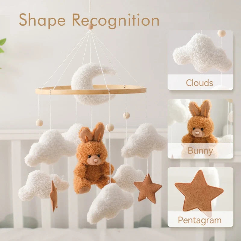 Baby Crib Mobile Wooden Nursery Newborn Sensory Toys - Tophatter Daily Deals