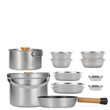 14-Piece Camping Cookware Set Silver Camp Cooking - Tophatter Daily Deals