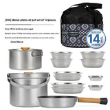 14-Piece Camping Cookware Set Silver Camp Cooking - Tophatter Daily Deals