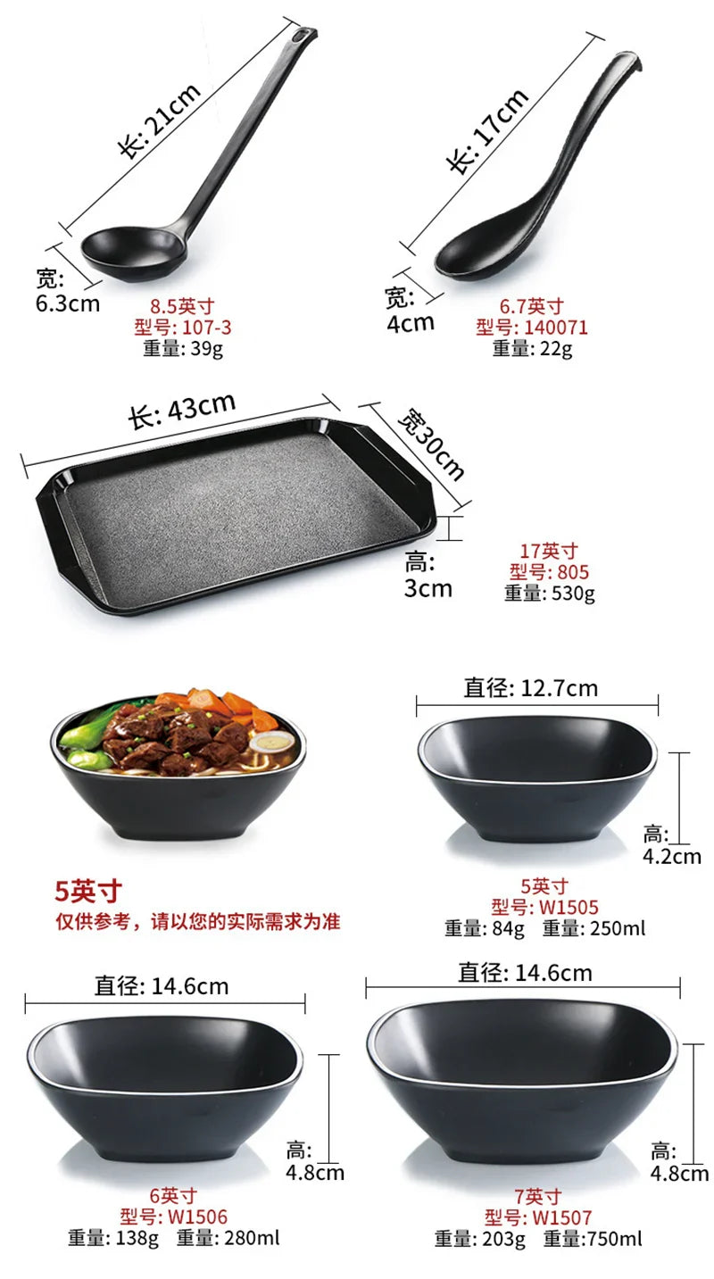 Ramen Bowl Black Plastic Japanese Style Noodle Bowl - Tophatter Daily Deals