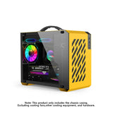 Mini ITX Case Glass Side 240mm Watercooling Portable X200 Yellow - Tophatter Daily Deals