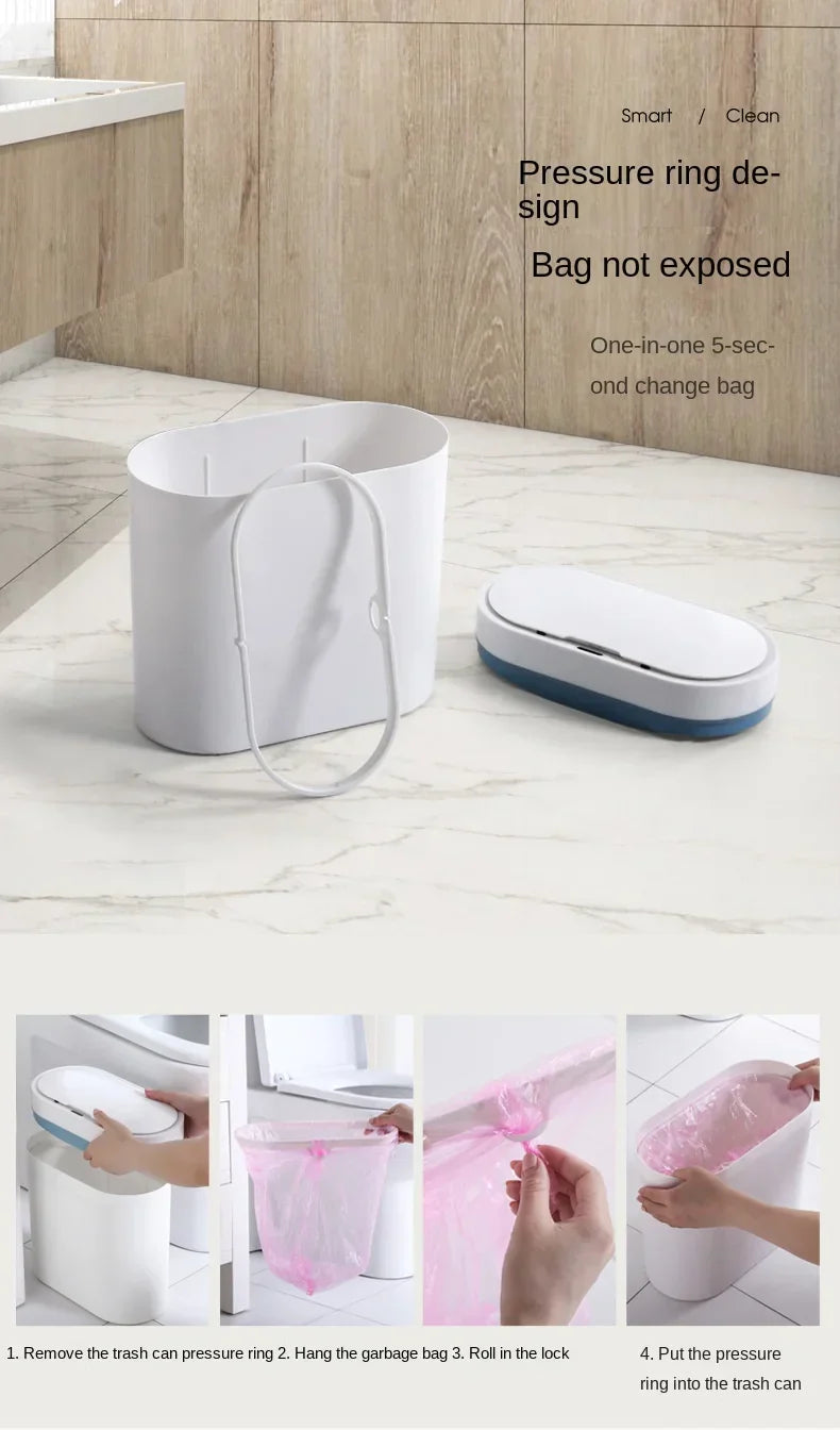 Sensor Trash Can Touchless 8L Kitchen Bathroom Bin Compact - Tophatter Daily Deals