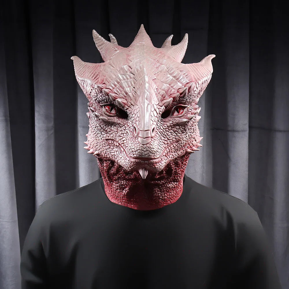 Dragon Mask Latex Cosplay Helmet Halloween 2025 Realistic - Tophatter Daily Deals
