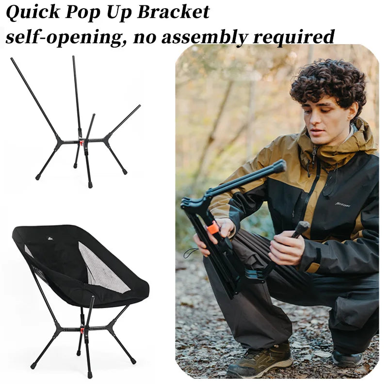 Portable Folding Camping Chair Black Camp Furniture - Tophatter Daily Deals