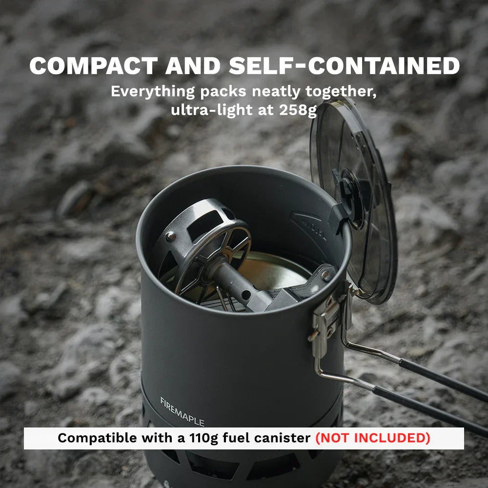 Camping Gas Stove with Pot Burner Grey Camp Cooking - Tophatter Daily Deals