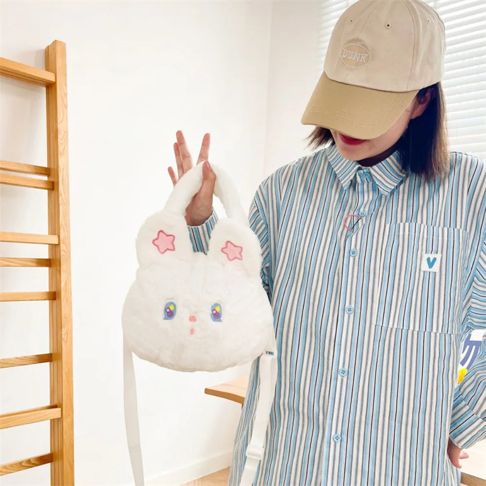Rabbit Fur Star Bunny Plush Chain Bag Plush Cushion Animals - Tophatter Daily Deals