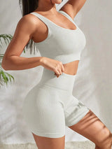Women's Seamless Ribbed Yoga Set WHITE United States Fitness & Exercise - Tophatter Daily Deals