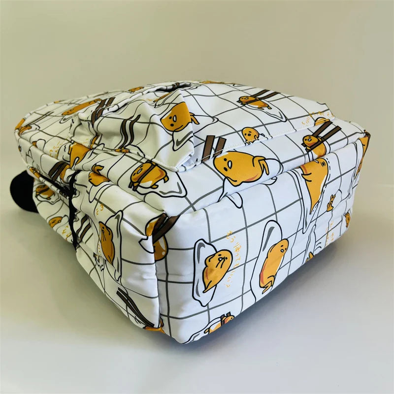 Sanrio Gudetama White Backpack Rucksack Schoolbags Travel Lazy Egg Food - Tophatter Daily Deals