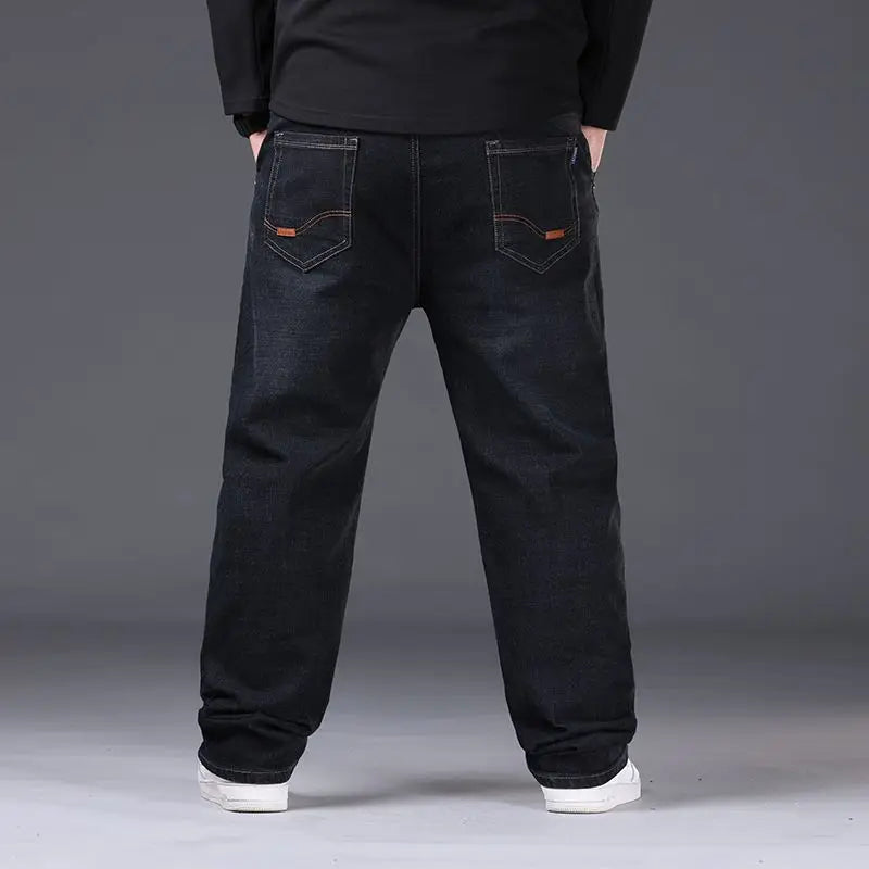 Oversized Relaxed Men's Jeans - High Waist, Stretch Denim - Tophatter Daily Deals