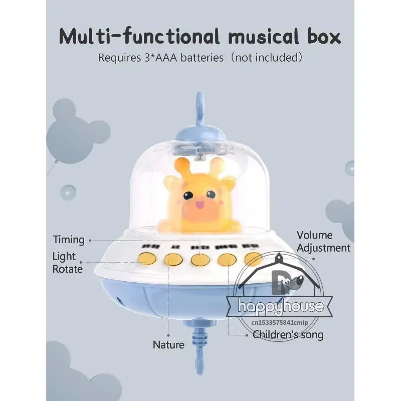 Musical Crib Mobile Newborn Sensory Toys Light Projector - Tophatter Daily Deals