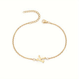 Initial Letter Bead Bracelet Thin Chain Minimalist Elegant K - Tophatter Daily Deals
