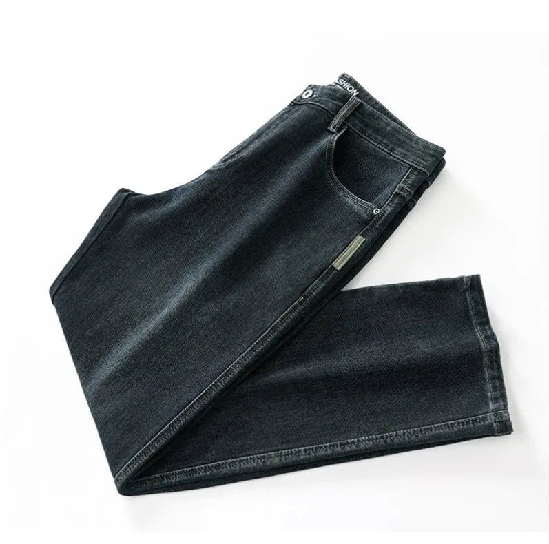 Stretchy Men’s Jeans - Wide Leg, Cotton, Business Casual - Tophatter Daily Deals