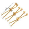 Stainless Steel Bracelet Extenders Adjustable Slider 3Pc Gold 02 3pcs - Tophatter Daily Deals