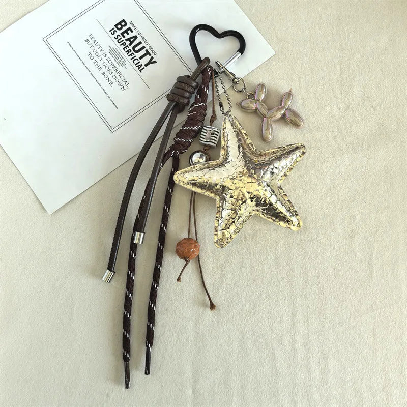 Y2K Leather Star Keychain Dachshund Bag Charm Anti Lost Gold - Tophatter Daily Deals