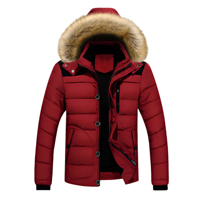 Men's Thick Hooded Winter Parka Jacket Coat (Red) Apparel & Accessories > Clothing > Outerwear > Coats & Jackets > Parkas - Tophatter Daily Deals