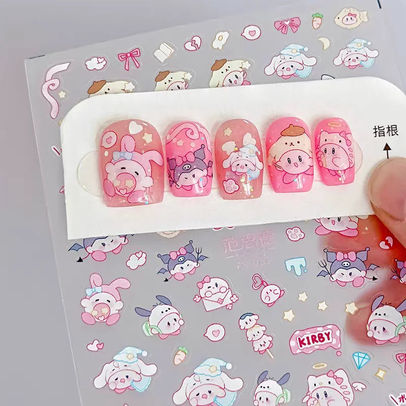 Kirby Waterproof Embossed Decorative Stickers Anime - Tophatter Daily Deals