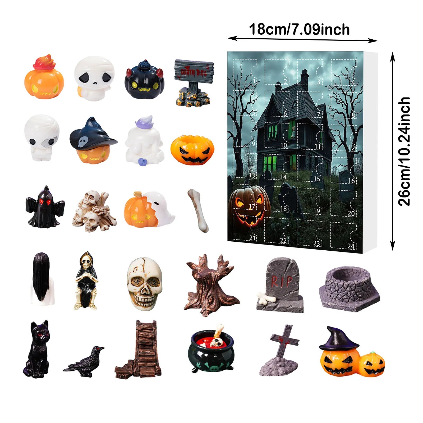 Halloween Advent Calendar 24 Countdown With Mini Figures A - Tophatter Daily Deals