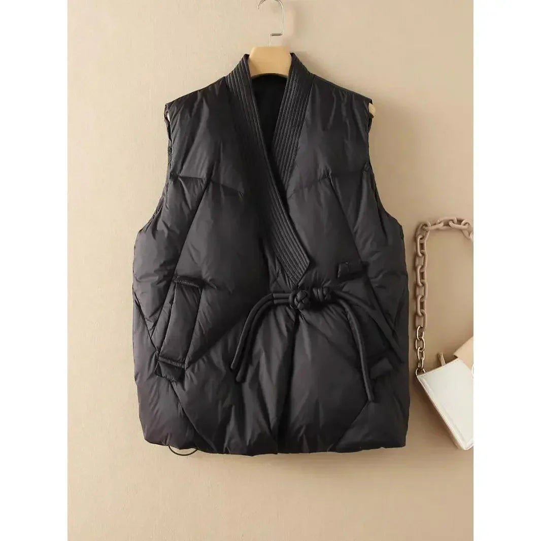 Insulating Womens Vest - Cropped Quilted, Streetwear Black - Tophatter Daily Deals