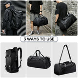 40L Foldable Sports Gym Travel Duffel Bag Black Duffel Bags - Tophatter Daily Deals