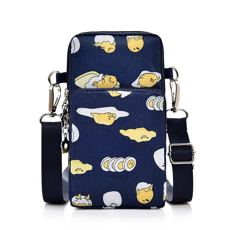Sanrio New Gudetama Mobile Messenger Bag Lazy Egg Mini Small Bag Coin Purse Navy x Yellow Food - Tophatter Daily Deals