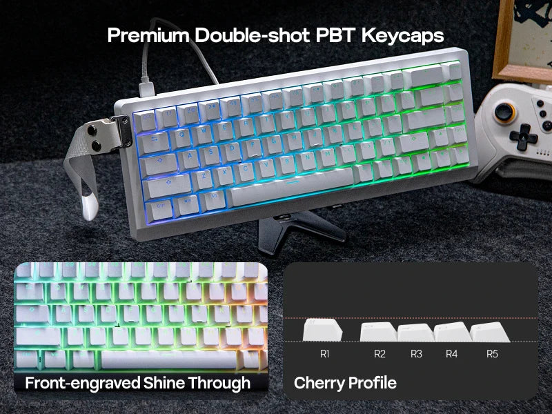 Mechanical 65 Percent Magnetic Wired Keyboard RGB Backlit - Tophatter Daily Deals