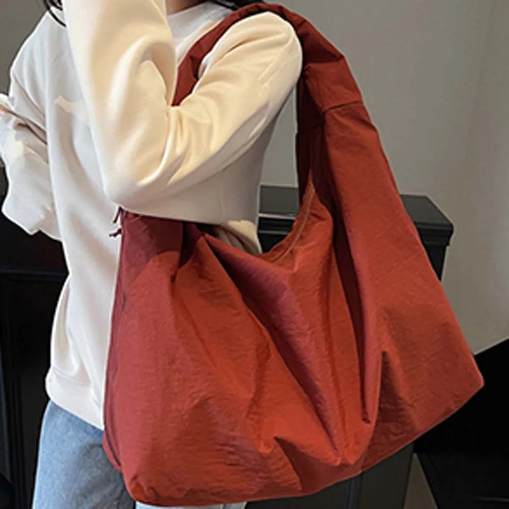 Lightweight Versatile Women Shoulder Bag - Slouchy Nylon - Tophatter Daily Deals